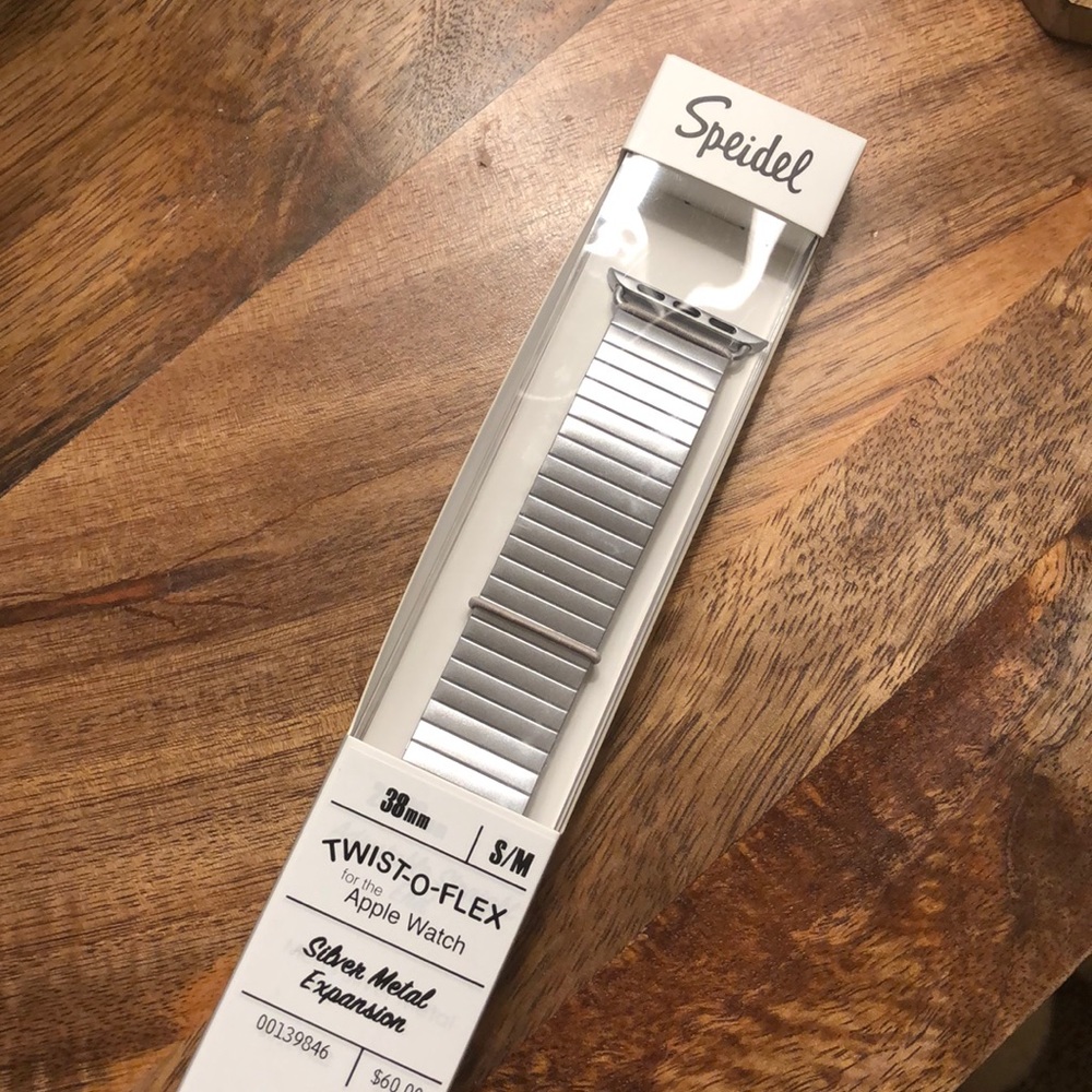 Silver apple watch band